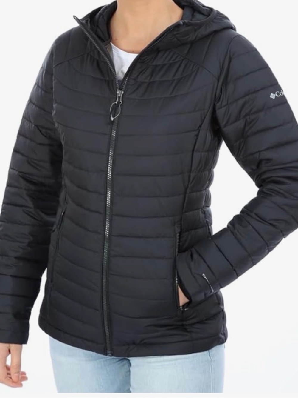 Columbia Women's Omni-heat Black Hooded Quilted Puffer Jacket
